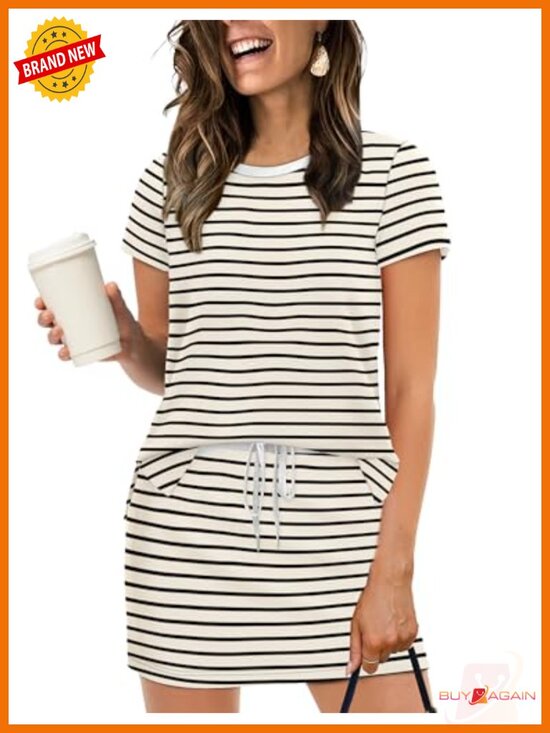 Tops - 2 Piece Skirt Set Side Slit Top Tennis Skort Pockets Loungewear